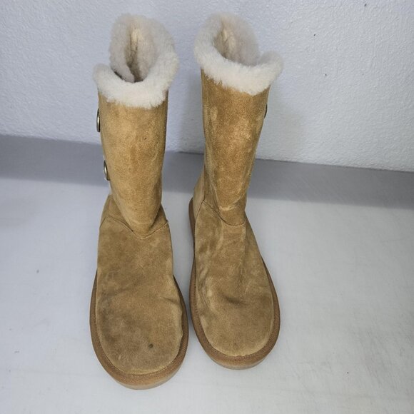 Koolaburra by UGG Boots Womens Size 7 Suede Shearling Button Tall Warm 1096409 - Picture 2 of 9